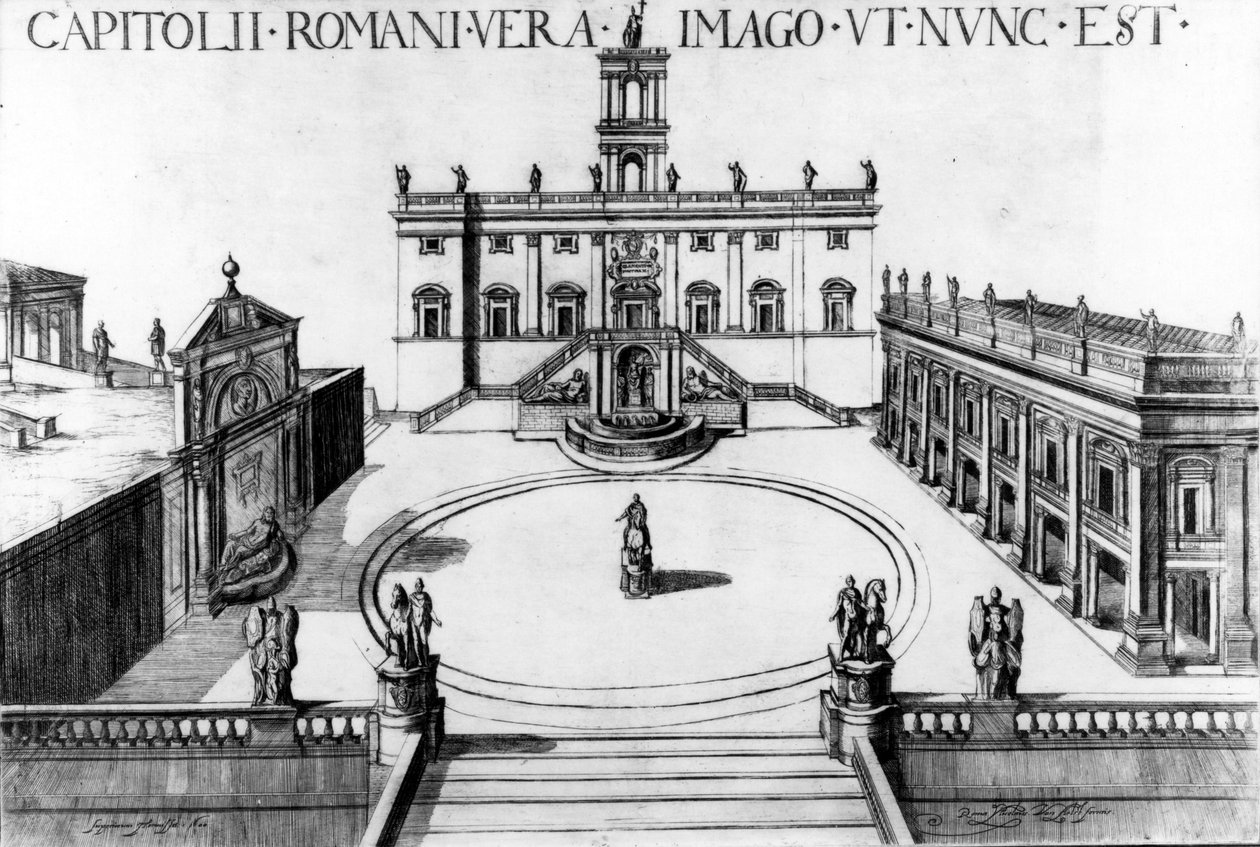 Vue du Capitole à Rome, 1600 - Italian School