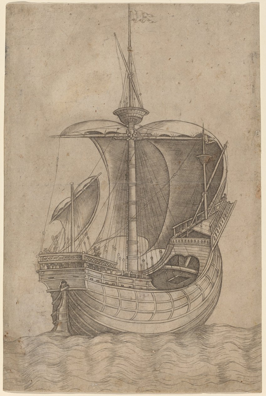 Caraque, se dirigeant vers la droite - Italian 15th Century