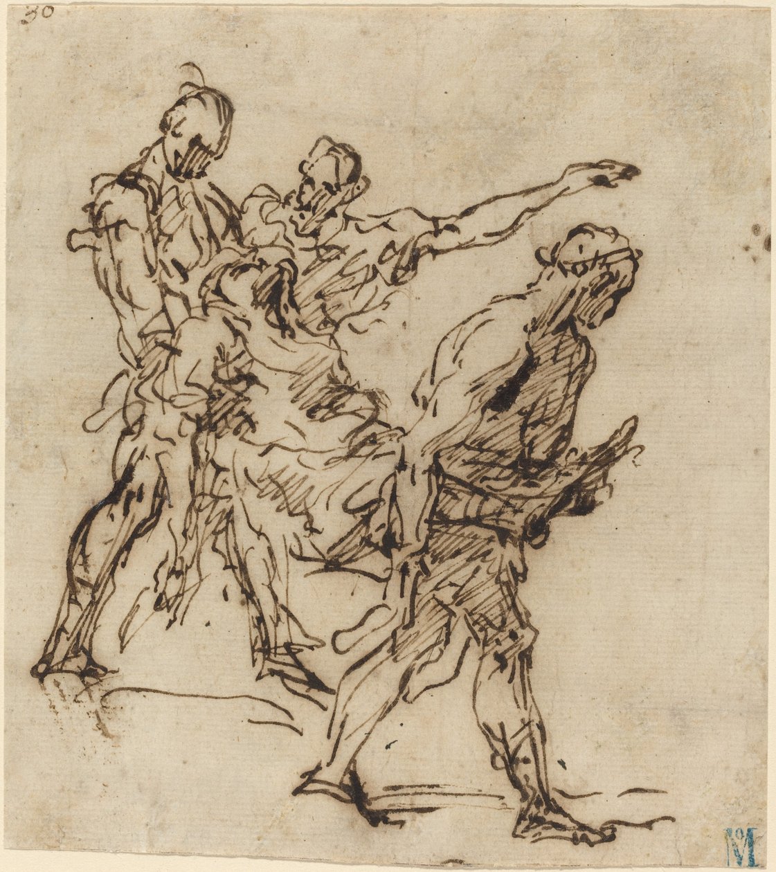 Figures portant un corps - Italian 17th Century