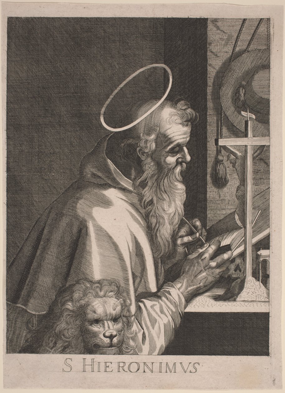 Saint Jérôme - Italian 17th Century, after Aegidius Sadeler II