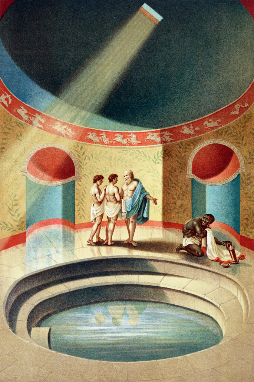 Bains dans une maison à Pompéi - Italian School