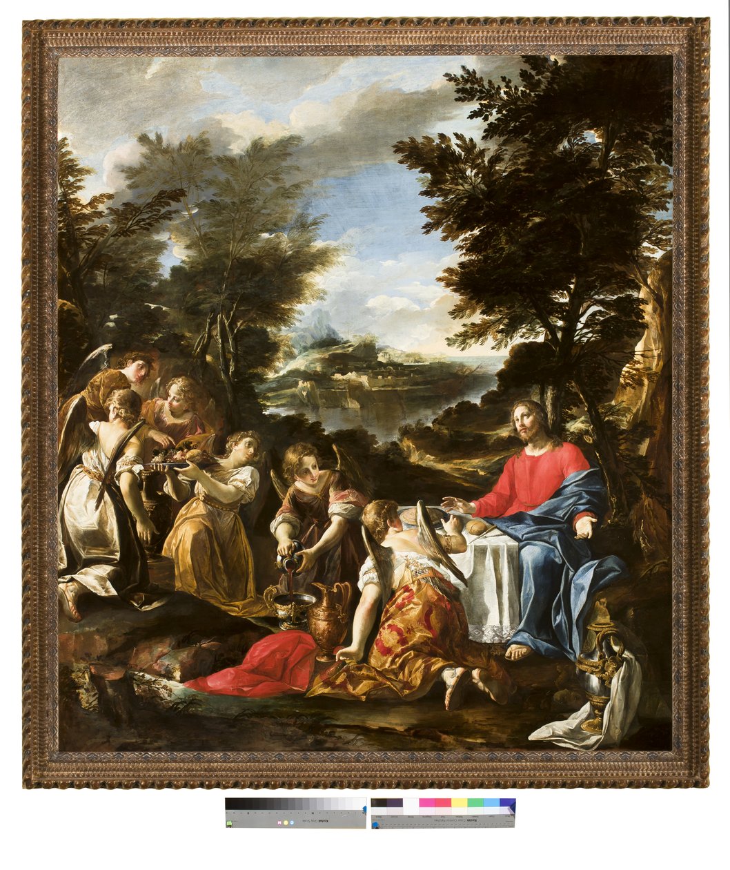 Le Christ servi par des anges, vers 1650-1700 - Italian School