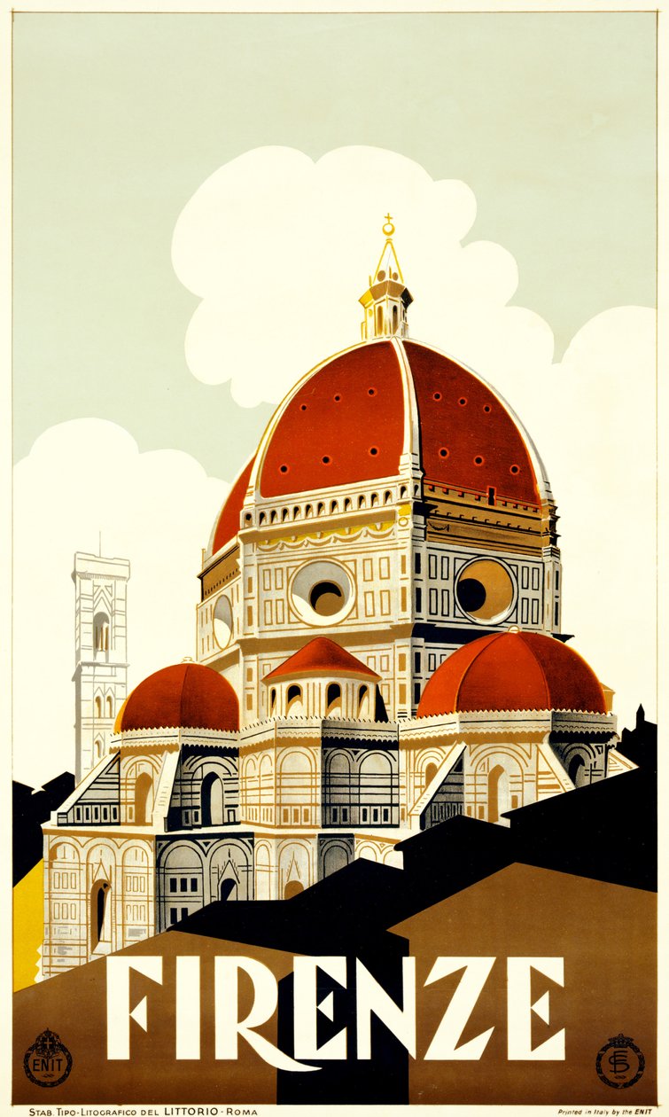 Affiche de voyage de Florence, vers 1930 (lithographie) - Italian School