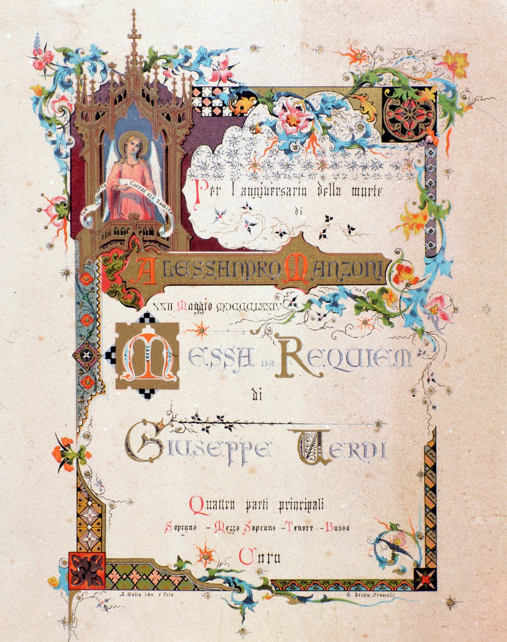 Frontispice du Requiem de Verdi, 1874 - Italian School