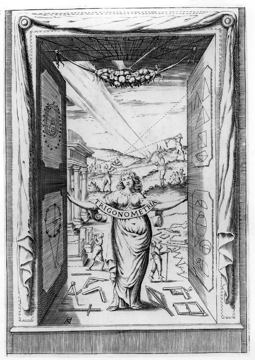 Frontispice de Trigonometria par Bonaventura Cavalieri, 1643 - Italian School
