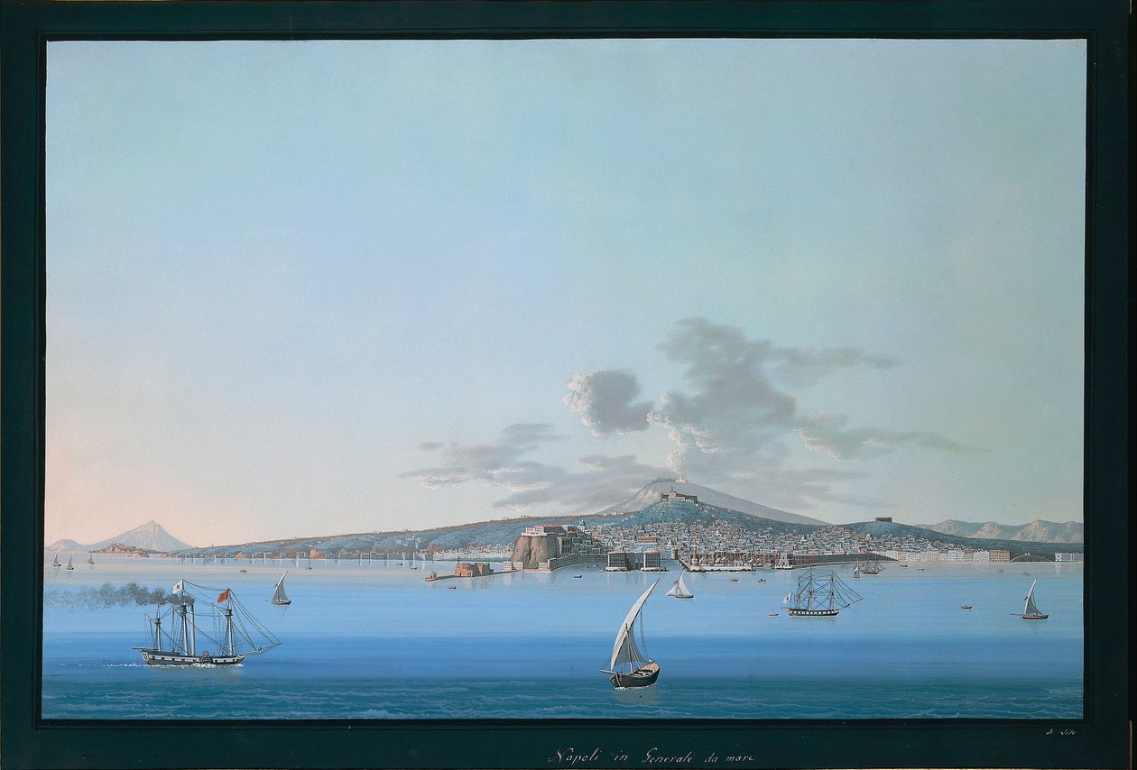 Vue générale de Naples depuis la mer - Italian School