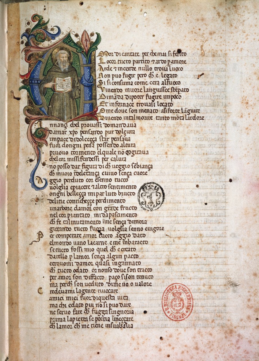 Incipit de Laudae. 15ème siècle (Manuscrit enluminé) - Italian School