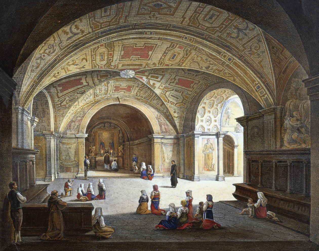 Intérieur, abbaye de Monte Cassino - Italian School