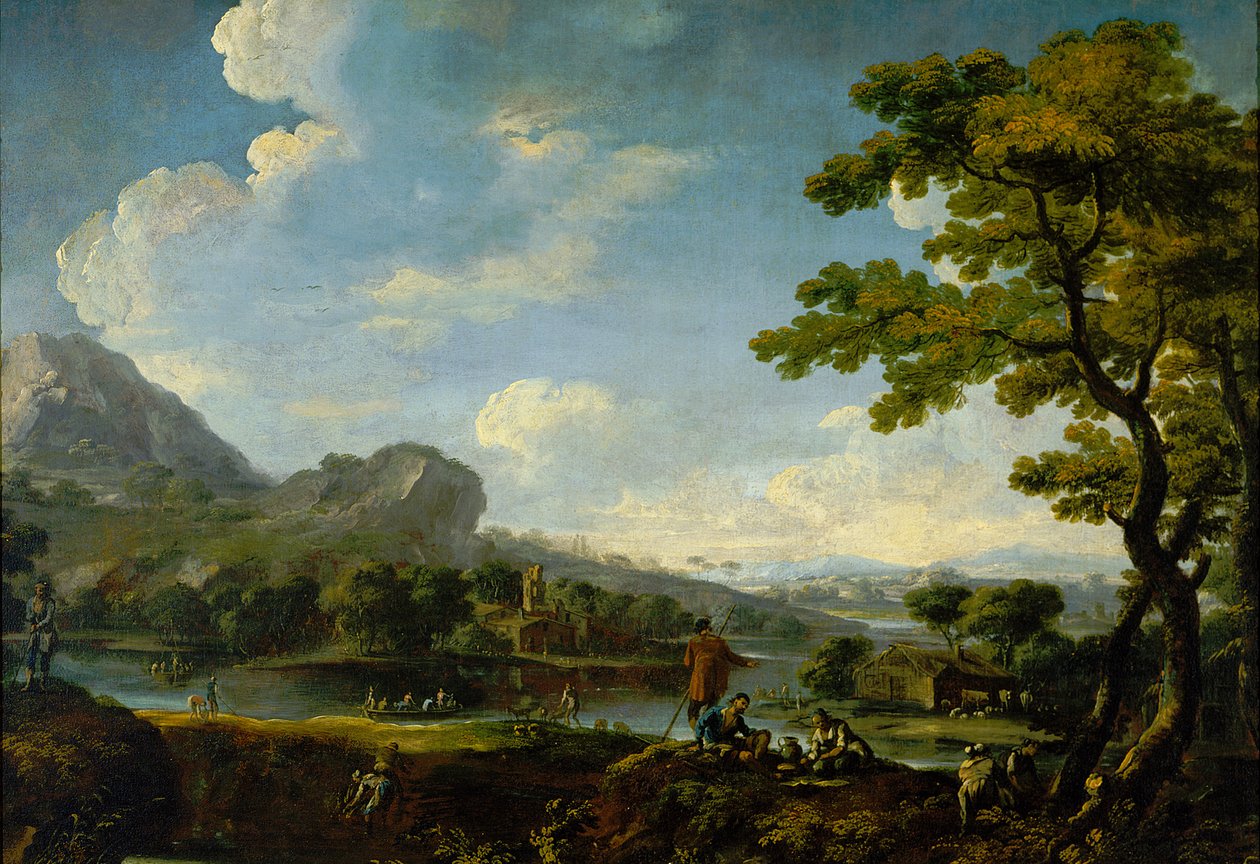 Paysage (huile sur toile) - Italian School