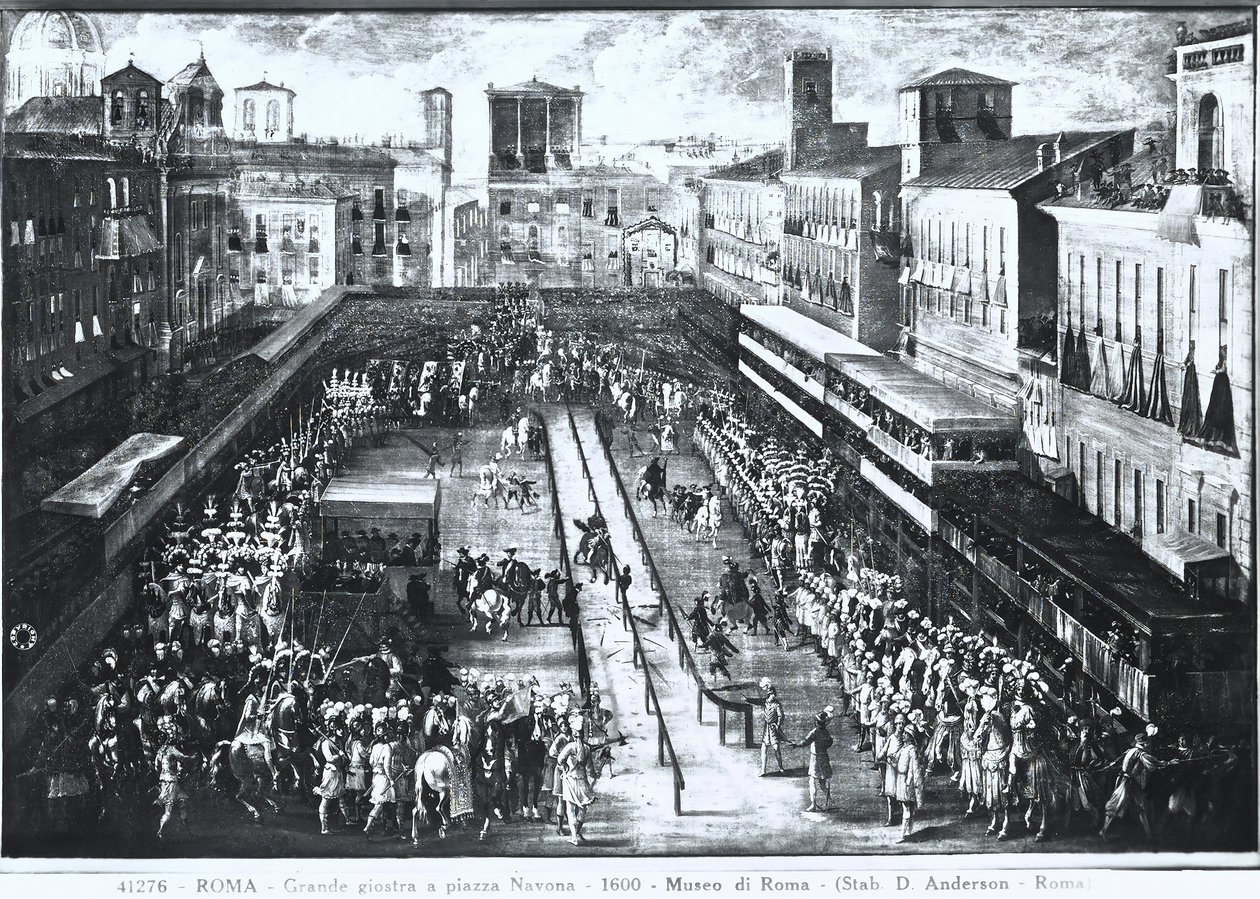 Grand tournoi sur la Piazza Navona, vers 1610 - Italian School