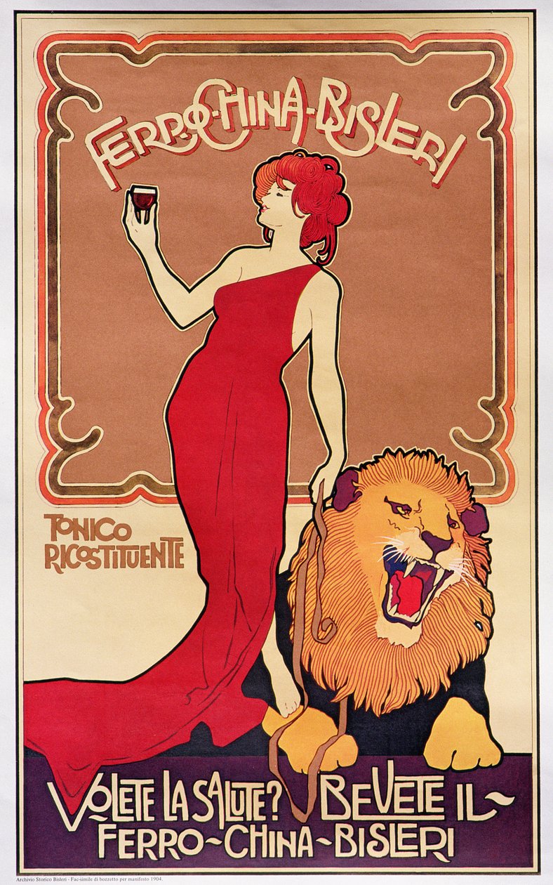 Affiche publicitaire "Bislieri Liqueur" 1904 (litho) - Italian School