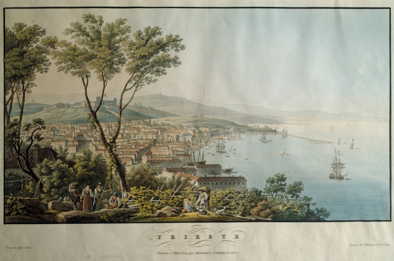 Trieste, gravure, Italie - Italian School