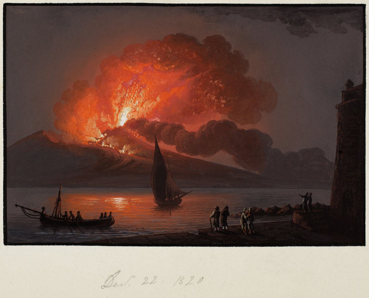 Vésuve, 22 décembre 1820 - Italian School