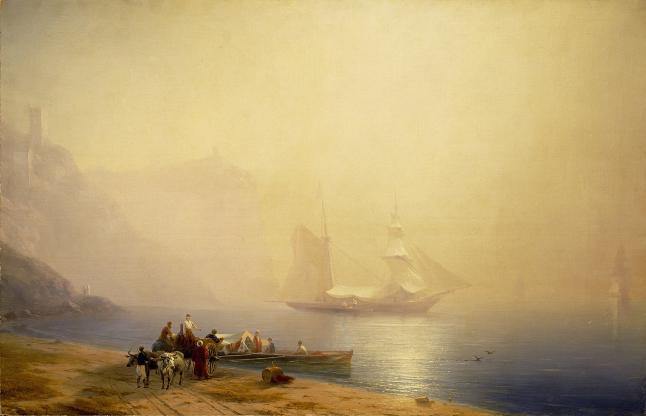 Matin sur le rivage de la mer, Sudak, 1856 - Ivan Konstantinovich Aivazovsky