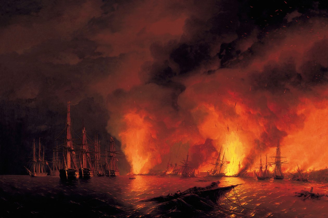 La bataille de Sinop le 18 novembre 1853 (Nuit après la bataille) - Ivan Konstantinovich Aivazovsky
