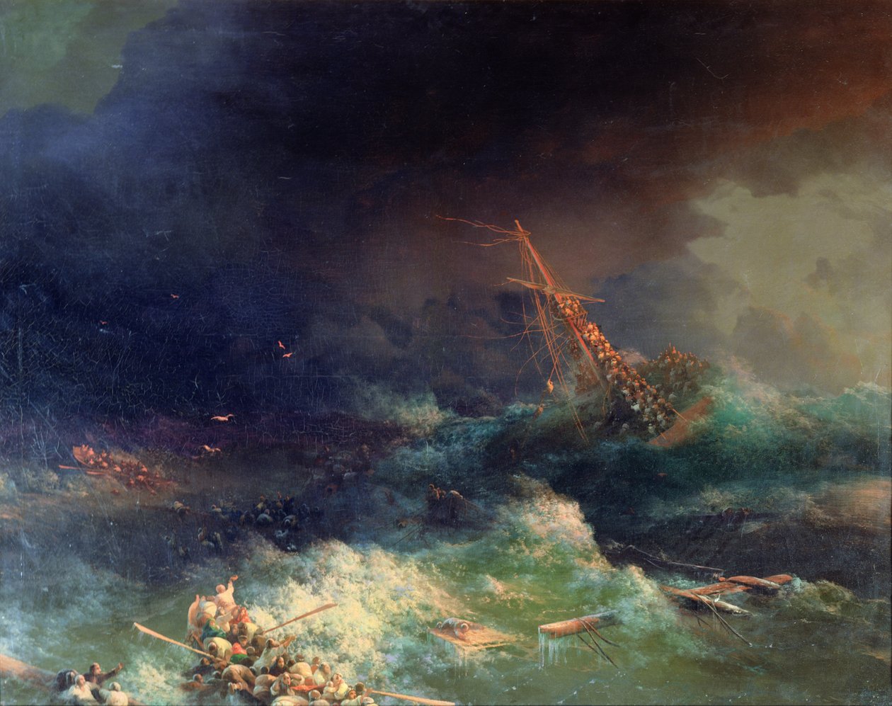 Le désastre du paquebot Ingermanland à Skagerrake près de la Norvège le 30 août 1842 - Ivan Konstantinovich Aivazovsky