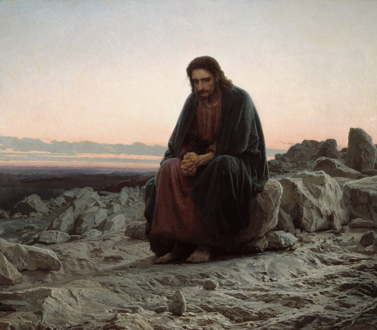 Christ dans le désert - Ivan Nikolaevich Kramskoy
