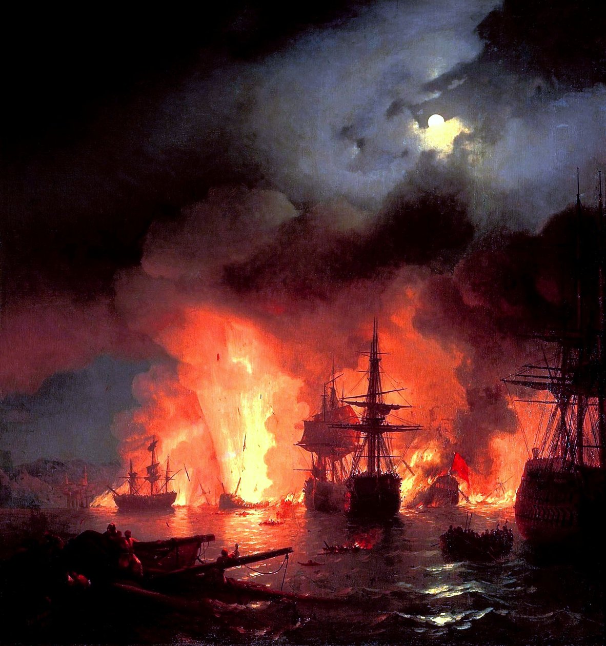 Bataille de Çesme de nuit - Ivan Aivazovsky