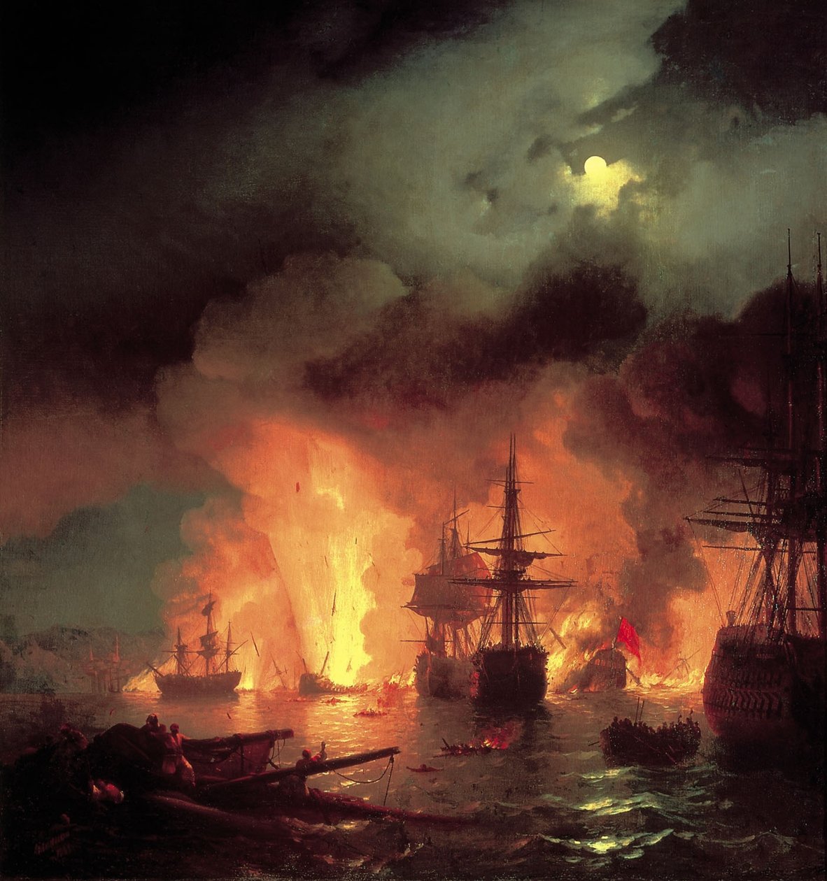 Bataille de Çesme de nuit - Ivan Aivazovsky