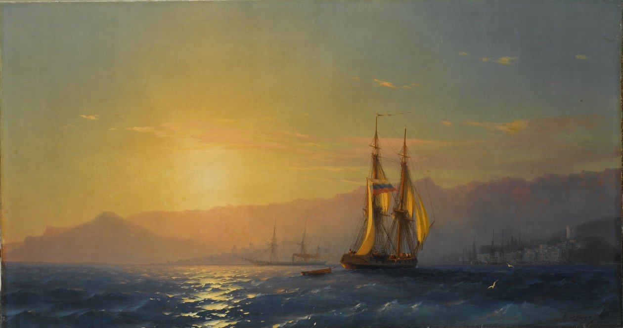 Russe : "Coucher de soleil en mer" Coucher de soleil en mer - Ivan Aivazovsky