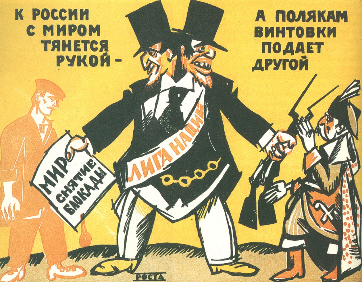 La Société des Nations, fenêtre ROSTA, 1920 - Ivan Andreevich Malyutin