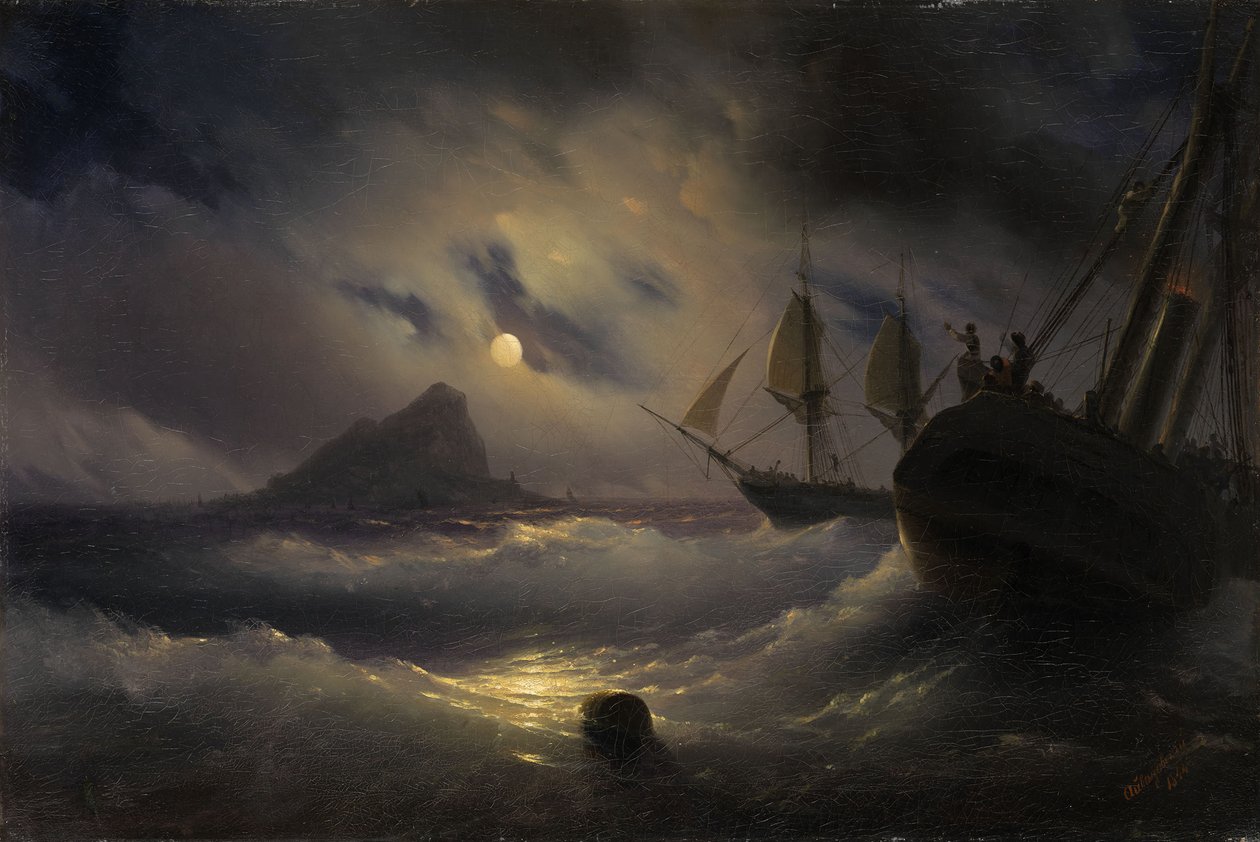 Gibraltar de nuit, 1844 - Ivan Konstantinovich Aivazovsky