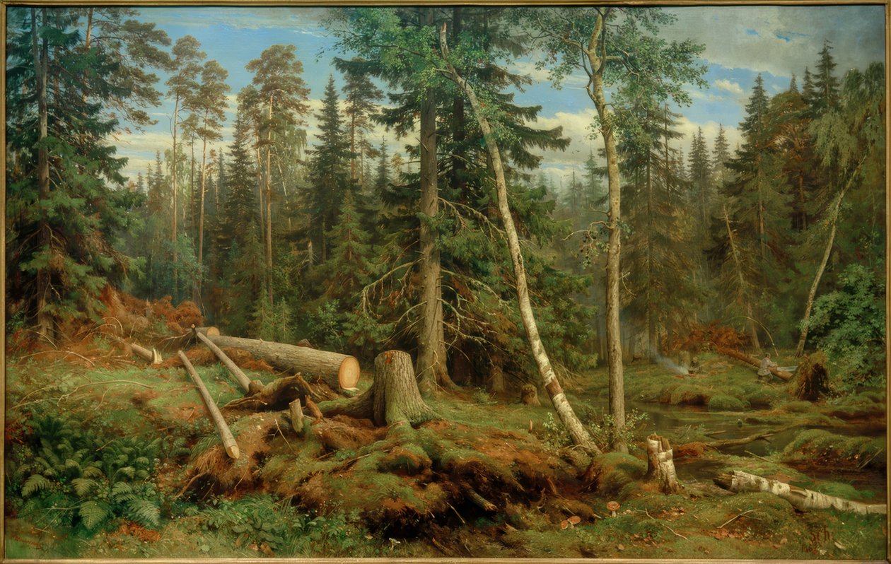 I.I. Schischkin, Abattage de bois - Ivan Ivanovich Shishkin
