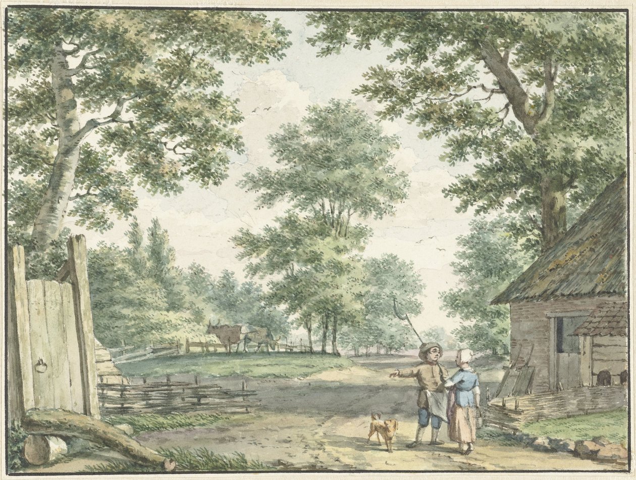Paysage avec deux personnes près d