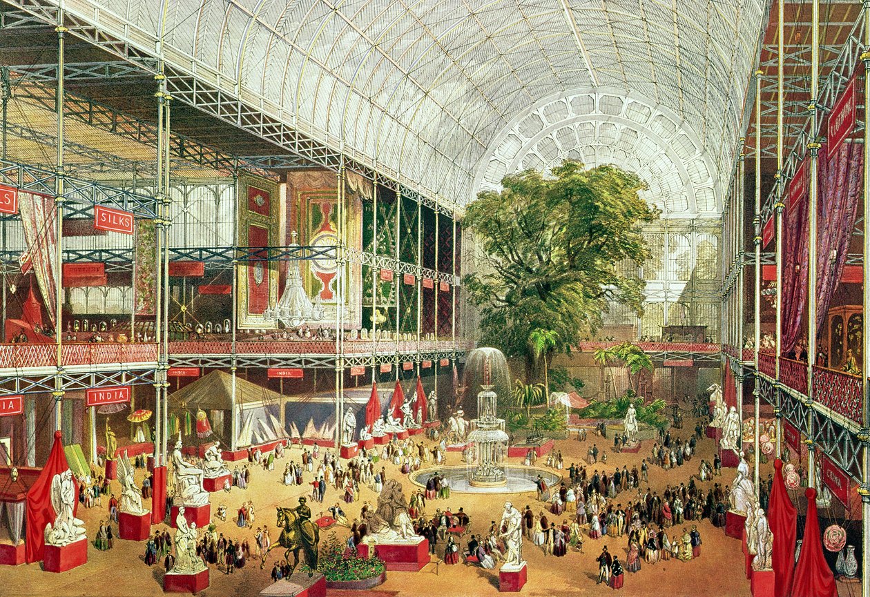 Vue intérieure du Crystal Palace pendant la Grande Exposition de 1851, gravée par William Simpson, 1851 - J. McNevin