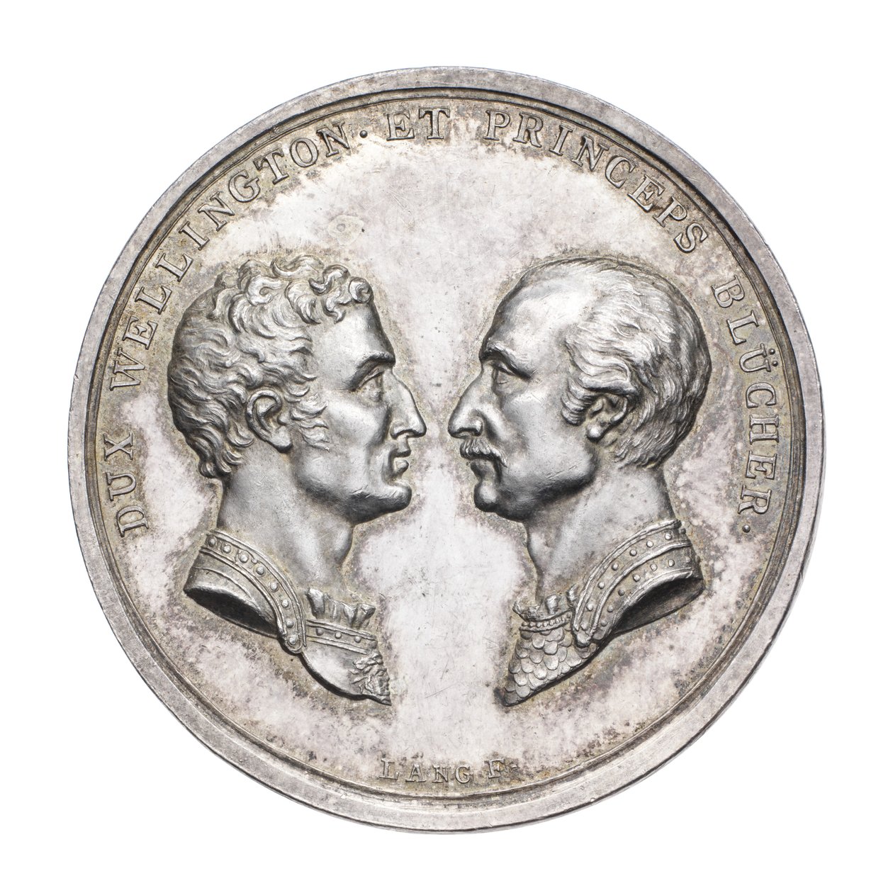 Médaille commémorant le duc de Wellington et le maréchal von Blücher, 1815 - J. N. Lang