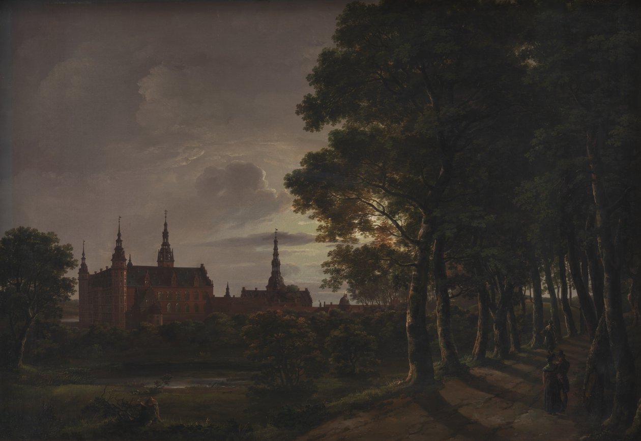 Château de Frederiksborg au clair de lune - Johan Christian Dahl