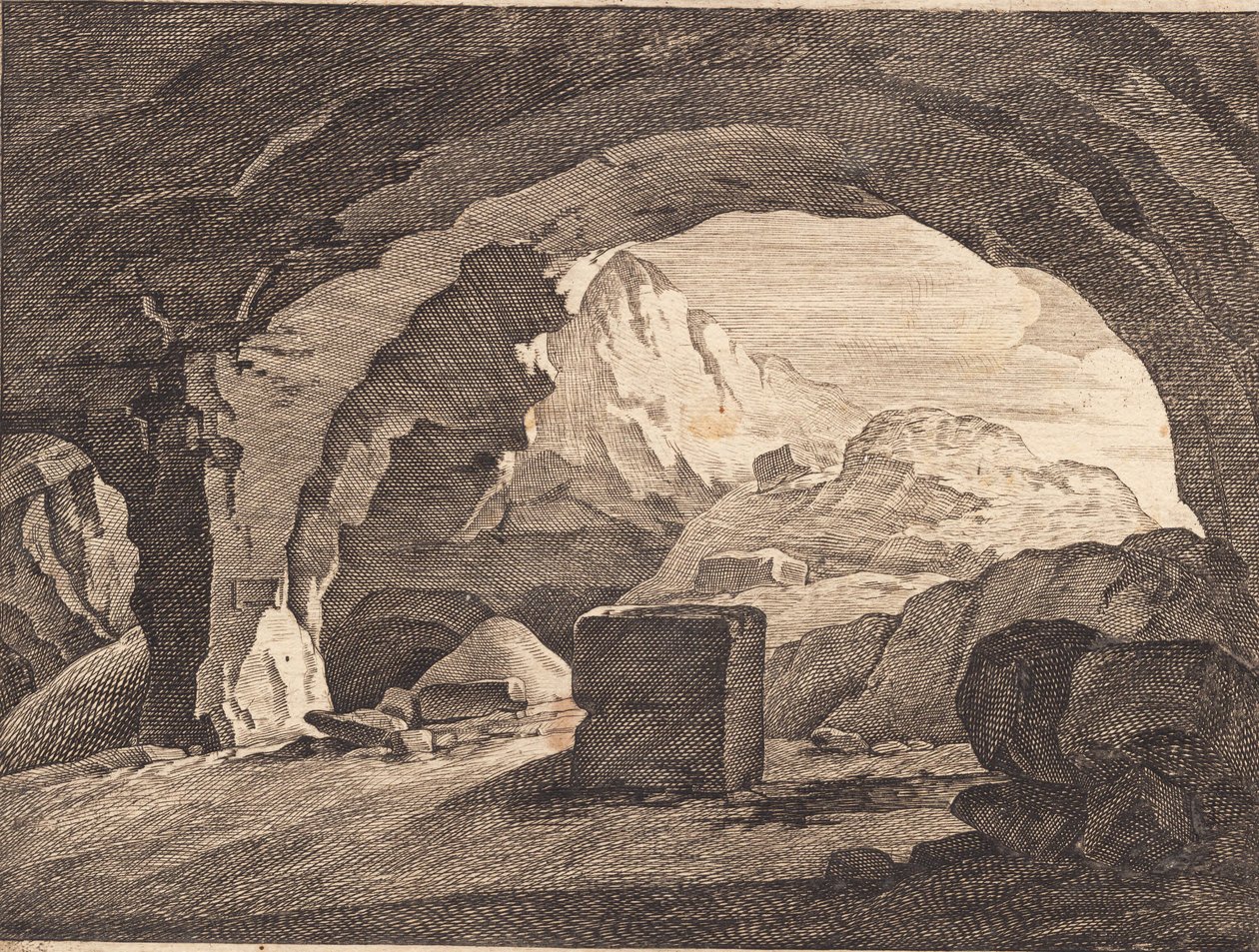Vue à travers une voûte rocheuse - J.F. Clemens