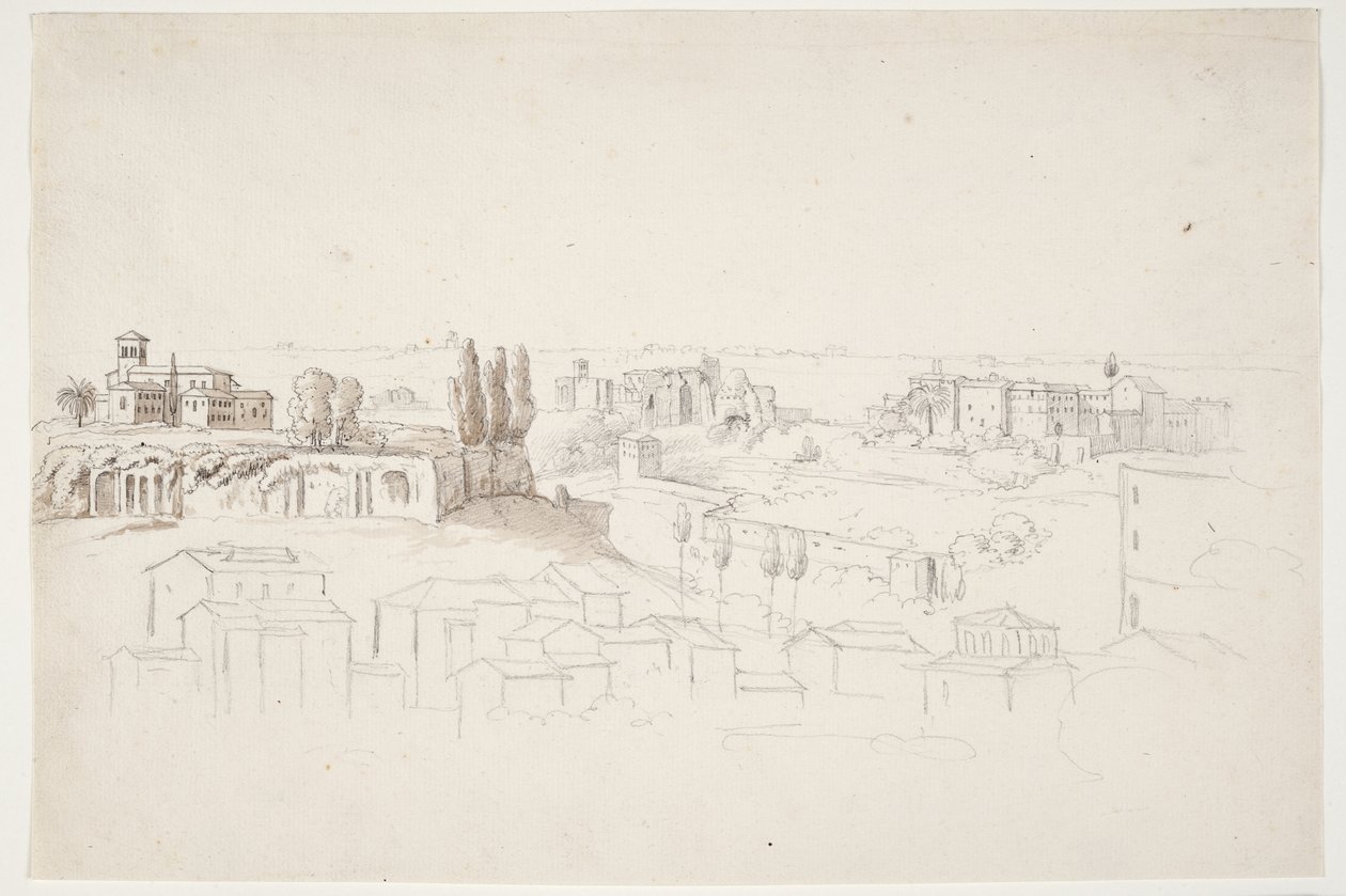 Depuis le Palatin avec église. Rome - J.L. Lund