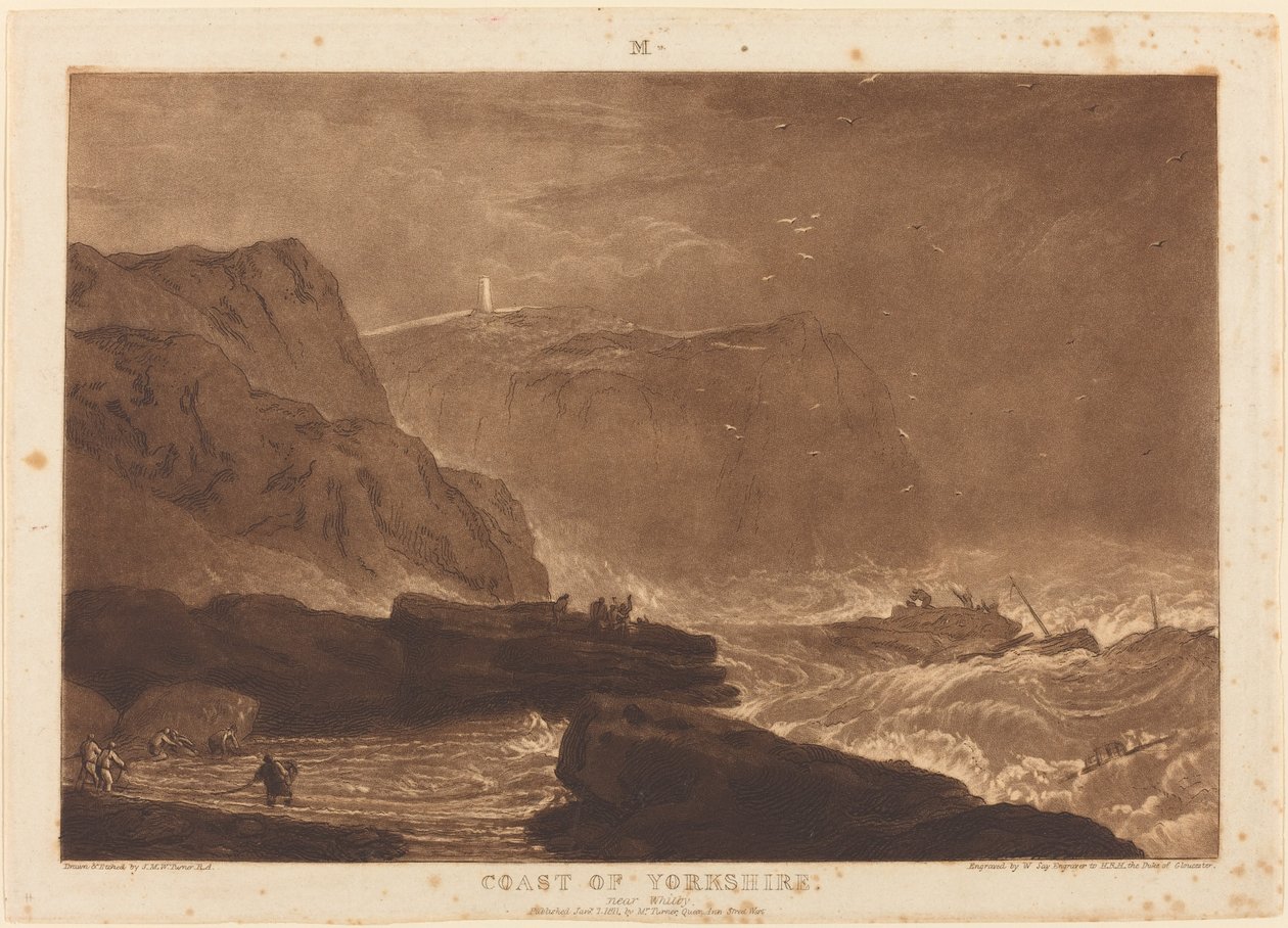 Côte du Yorkshire, publié en 1811 - Joseph Mallord William Turner