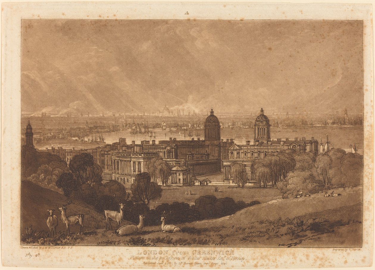 Londres depuis Greenwich - Joseph Mallord William Turner