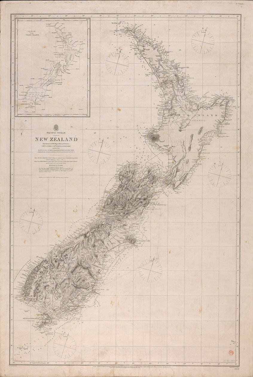 Carte de la Nouvelle-Zélande - J. & C. Walker