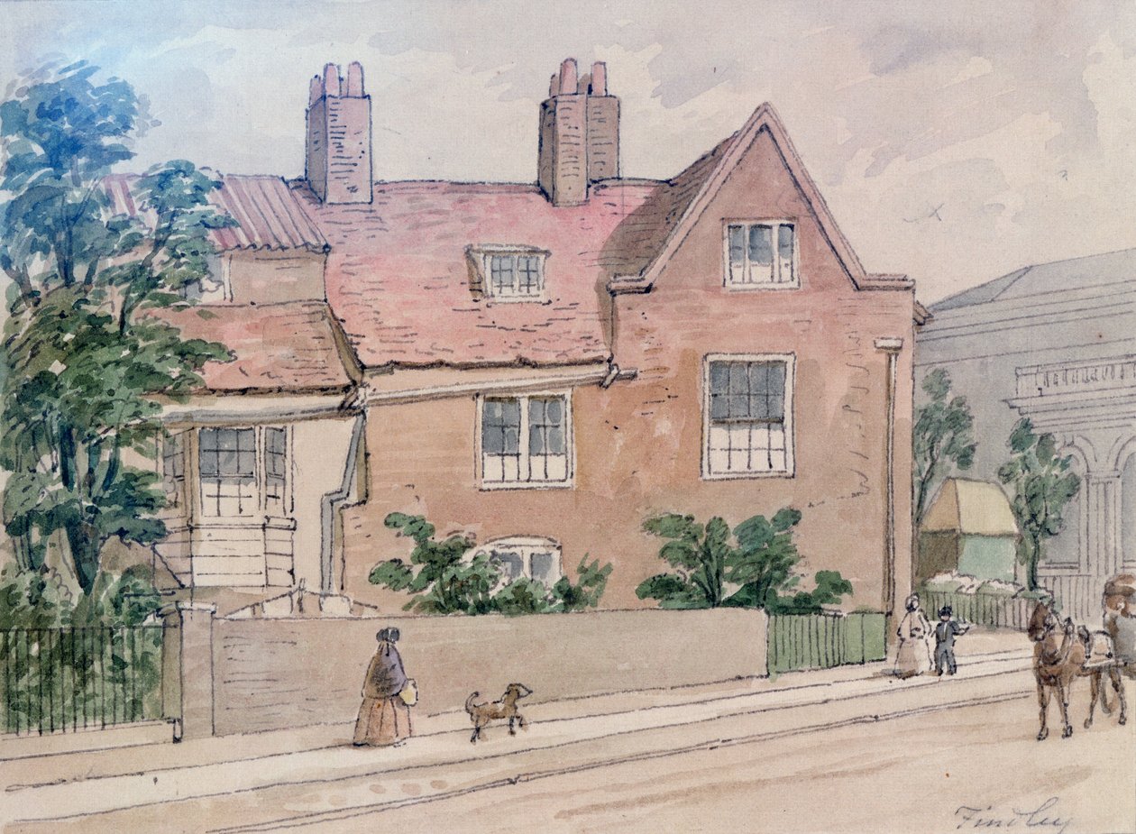 Vieilles maisons à Kennington Green, 1855 - J. Findley