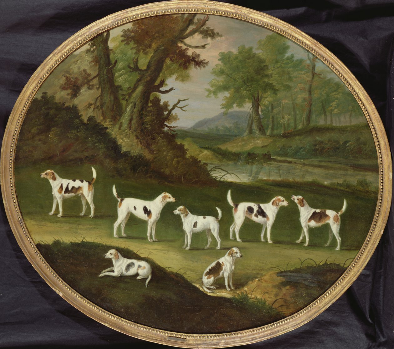 Chiens courants dans un paysage boisé - J. Francis Sartorius