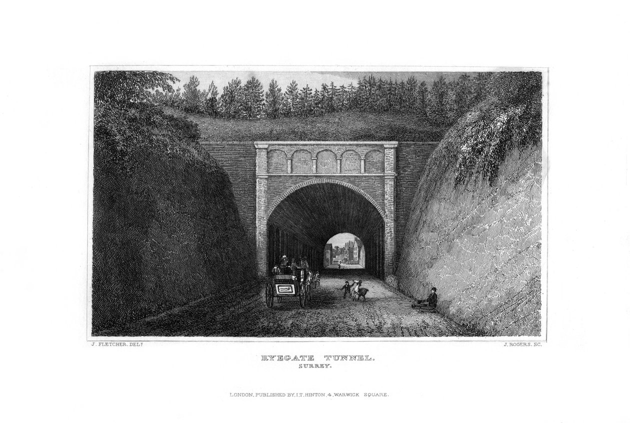 Tunnel de Ryegate, Surrey, 1829 - J. Rogers