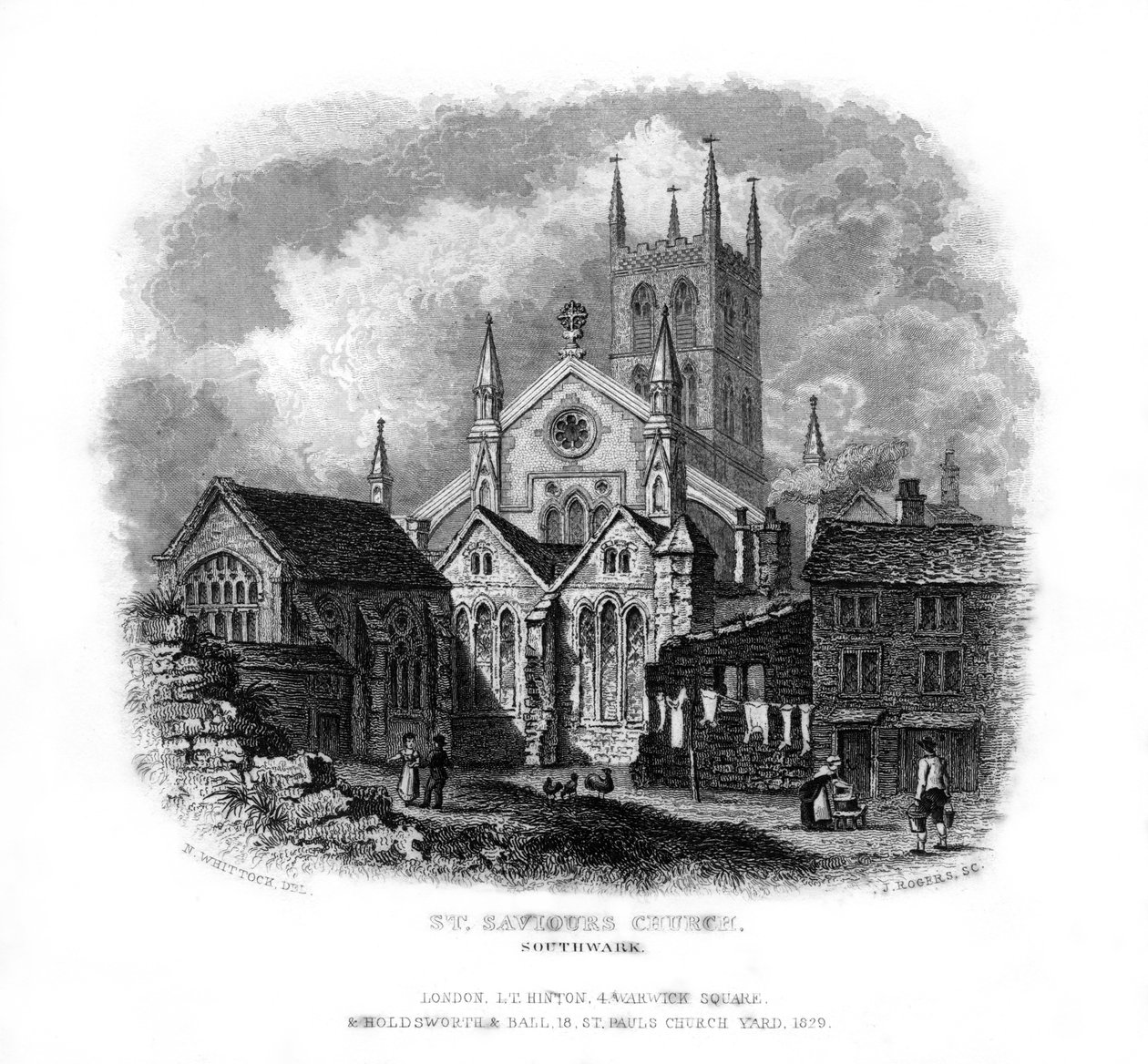 Église St Saviour, Southwark, Londres, 1829 - J. Rogers