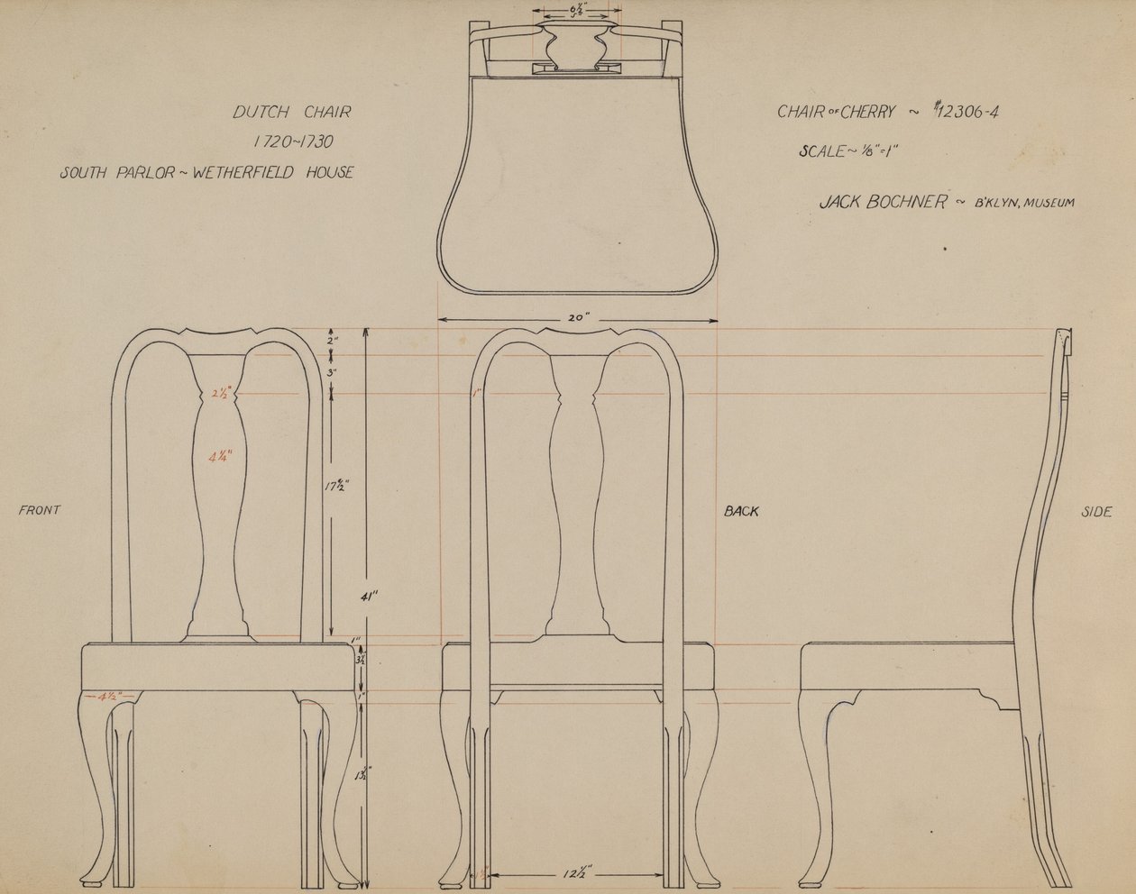 Dessin pour chaise - Jack Bochner