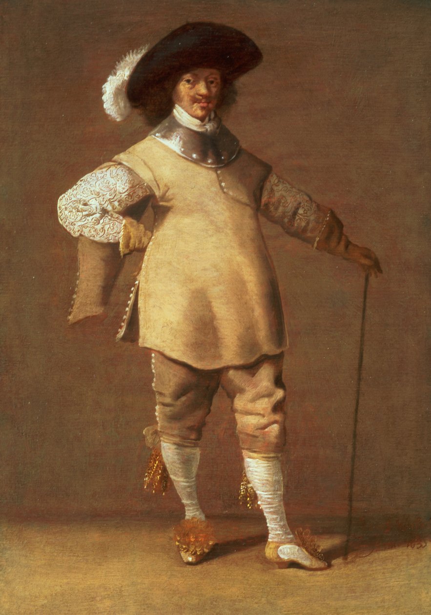 Un cavalier debout dans un intérieur, 1635 - Jacob Fransz van der Merck