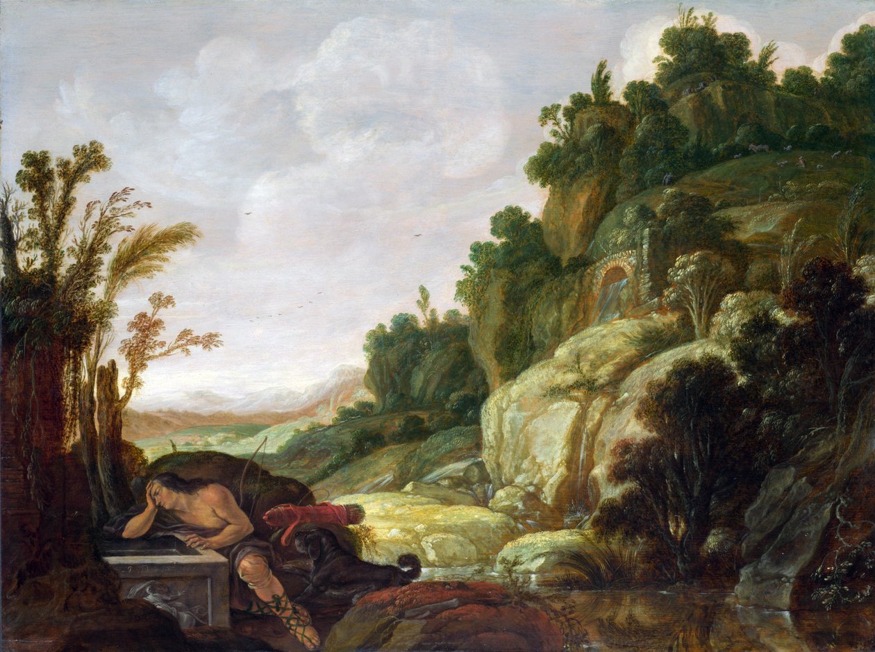 Paysage avec Narcisse à la fontaine - Jacob Symonsz Pynas or Pinas