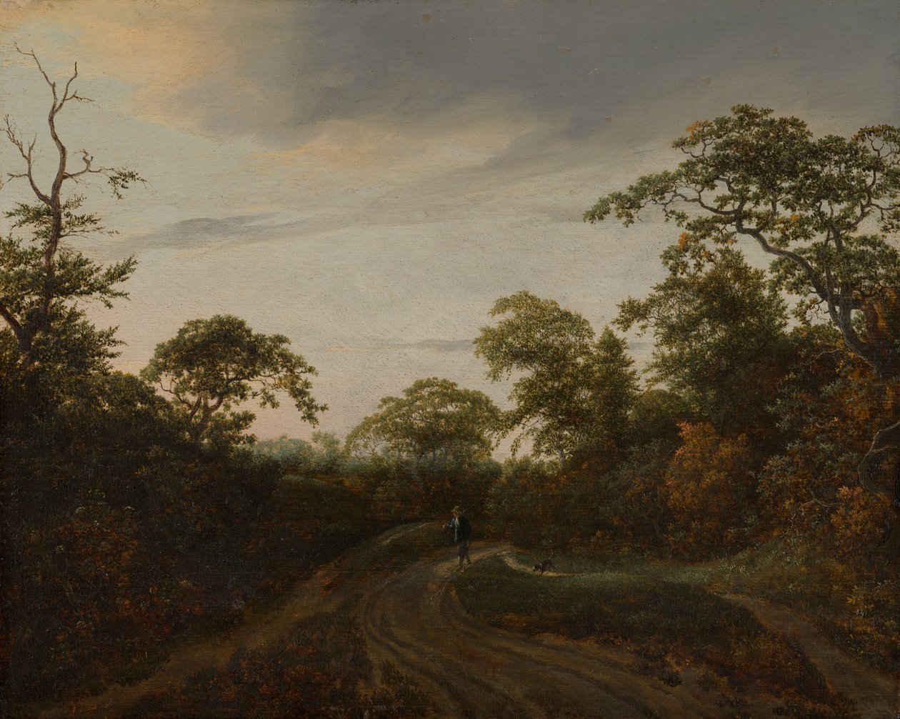 Chemin dans un paysage forestier au crépuscule - Jacob van Ruisdael