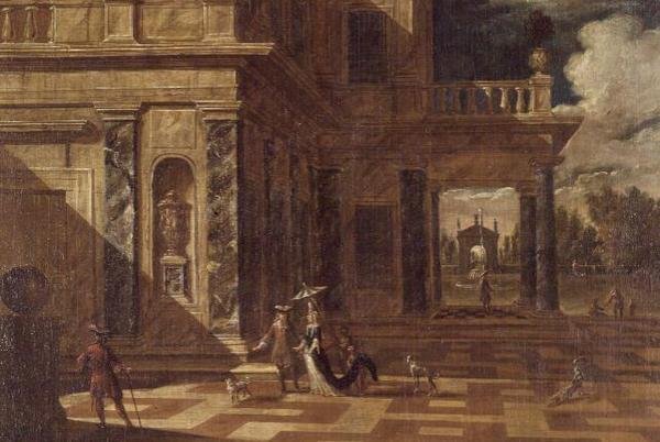Caprices architecturaux avec figures élégantes - Jacob Balthasar Peeters