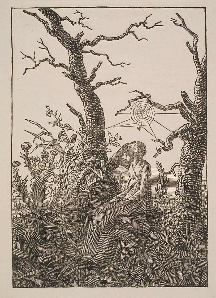 Mélancolie. La femme avec la toile d