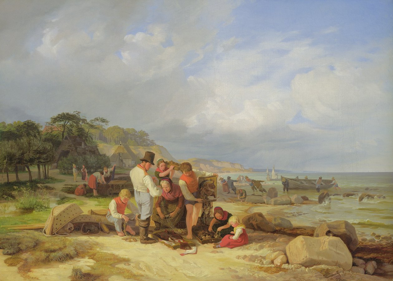Pêcheurs à Probstei, 1835 - Jacob Gensler