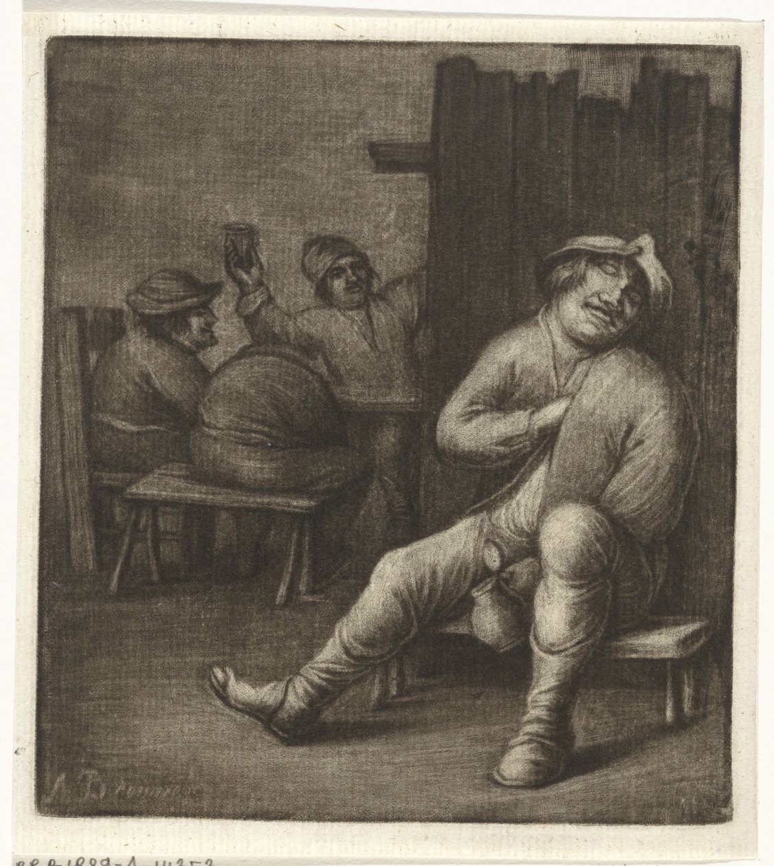 Homme endormi dans une auberge - Jacob Hoolaart