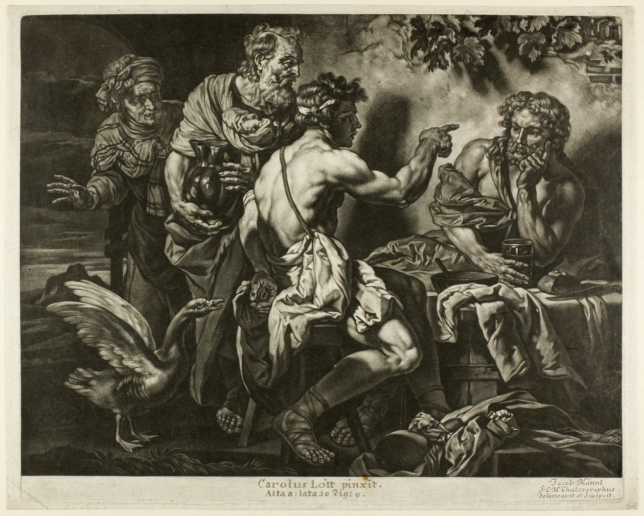 Jupiter et Mercure avec Philémon et Baucis - Jacob Mannl