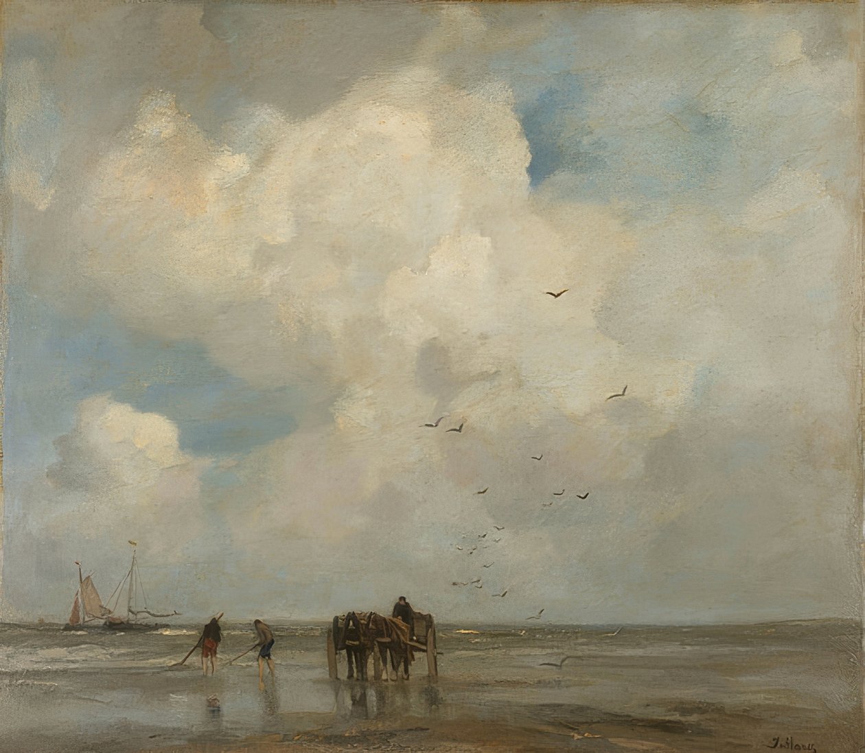 Pêcheurs de coquillages - Jacob Henricus or Hendricus Maris